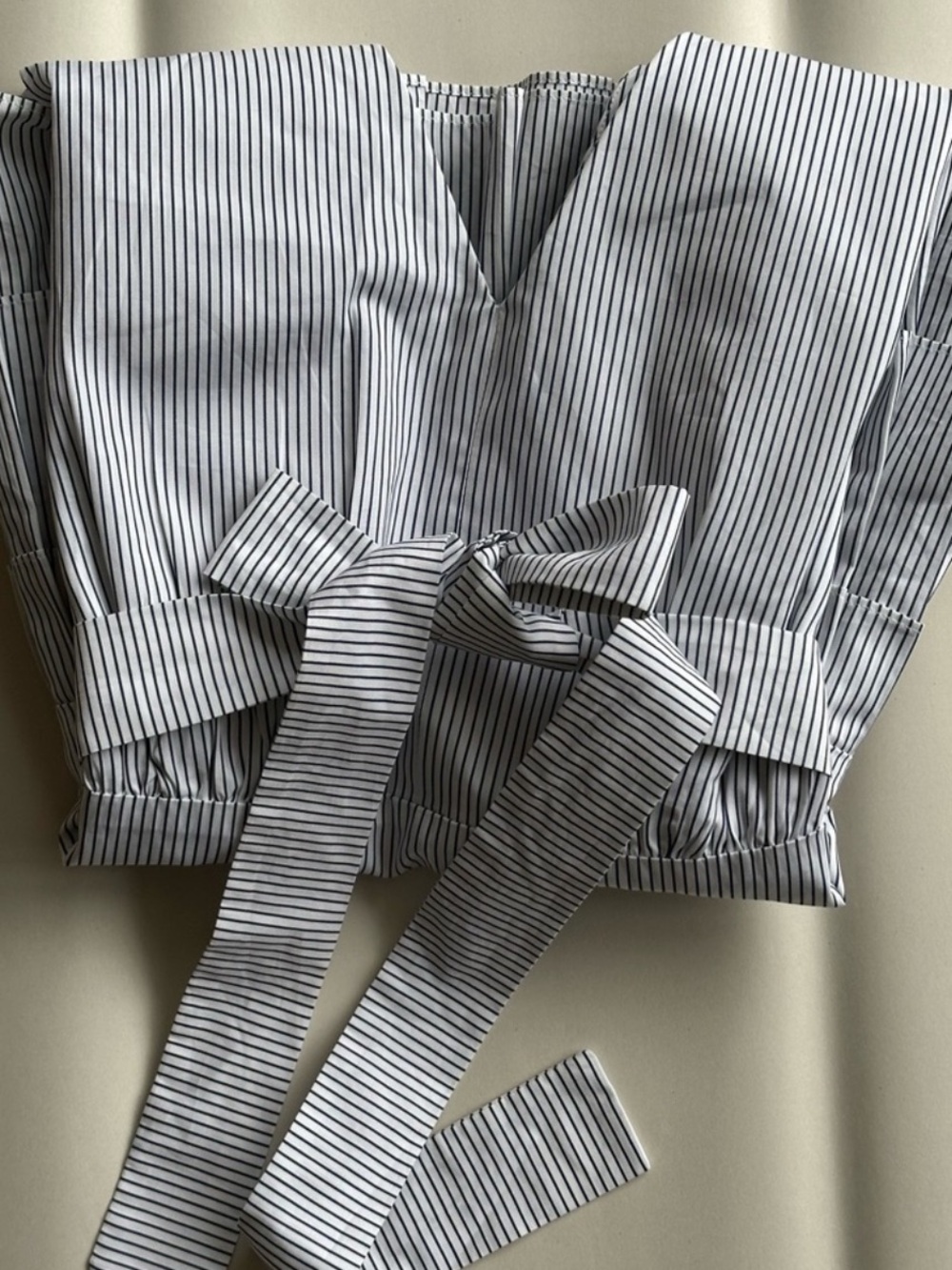 MARNI Striped Pleated Peplum Belted Cotton Top — IT 42 (US 6–8) - Picture 12 of 12